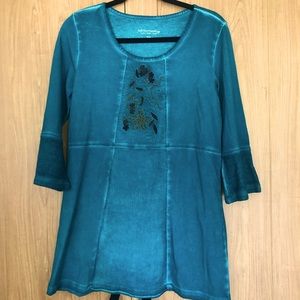 Teal green Soft Surroundings XS tunic top
